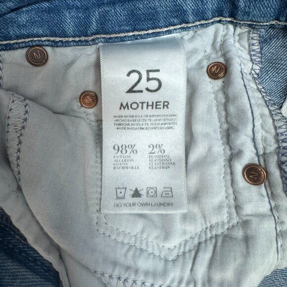 MOTHER The Slacker Fray Jeans Love Drunk Cowboy Raw Hem Size 25 - Picture 4 of 9